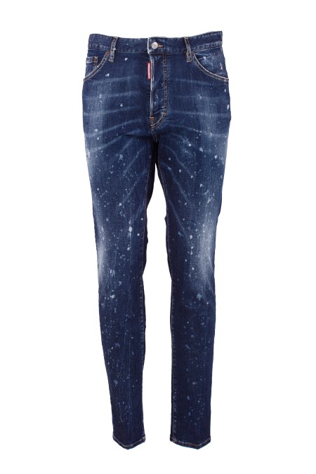 Shop DSQUARED2  Jeans: DSQUARED2 jeans in denim di cotone stretch.
Vestibilità slim.
Chiusura con bottoni.
Label logata sulla patta.
Etichetta logata sul retro, in pelle.
Composizione: 98% Cotone 2% Elastan.
Made in Italy.. S74LB1484 S30805-470